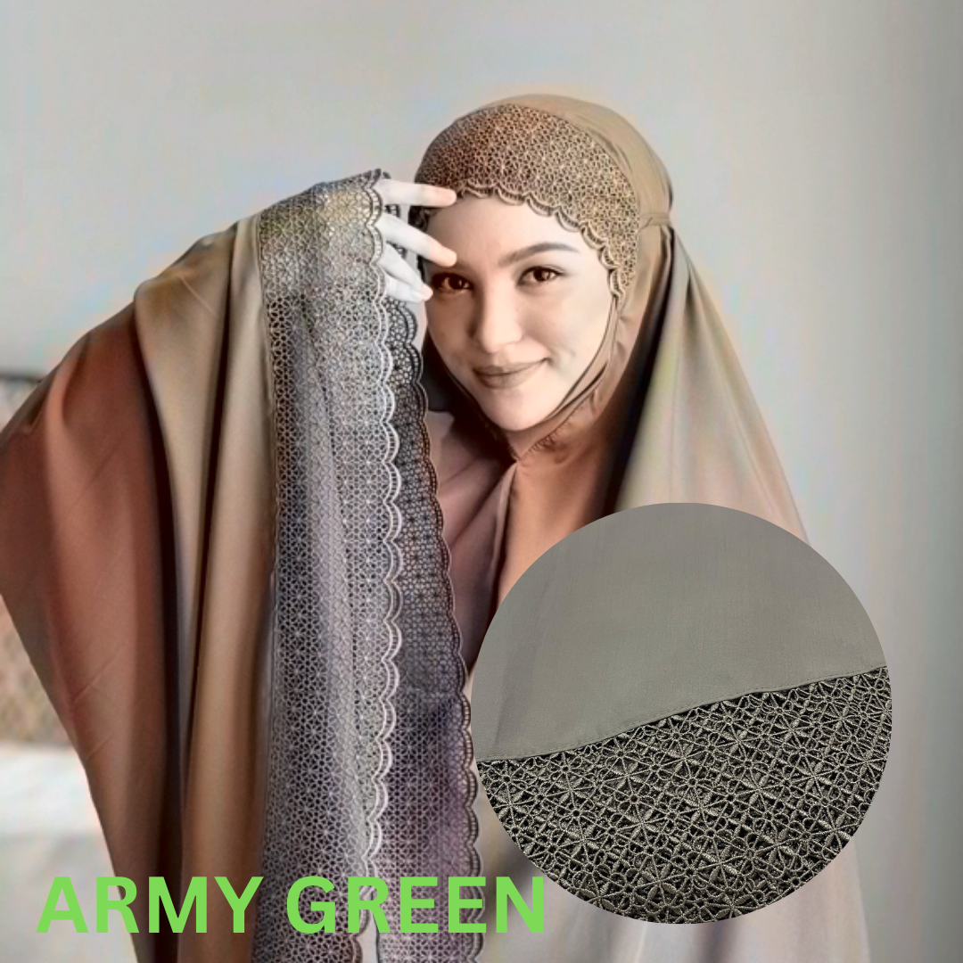 Telekung Adni Army Green